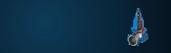 Abstract blue gradient background with EZ valve live insertion valve