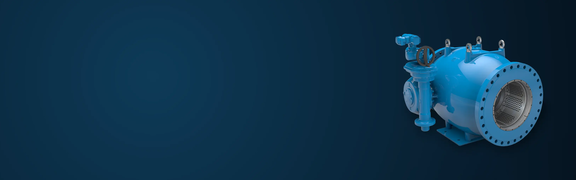 Abstract blue gradient background with needle valve