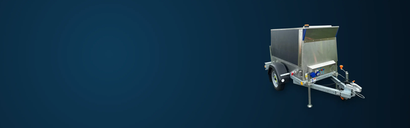 Abstract blue gradient background with LazerTrailer