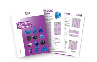R2M technical catalogue shown with product images specifications and engineering drawings for pipeline fittings and solutions